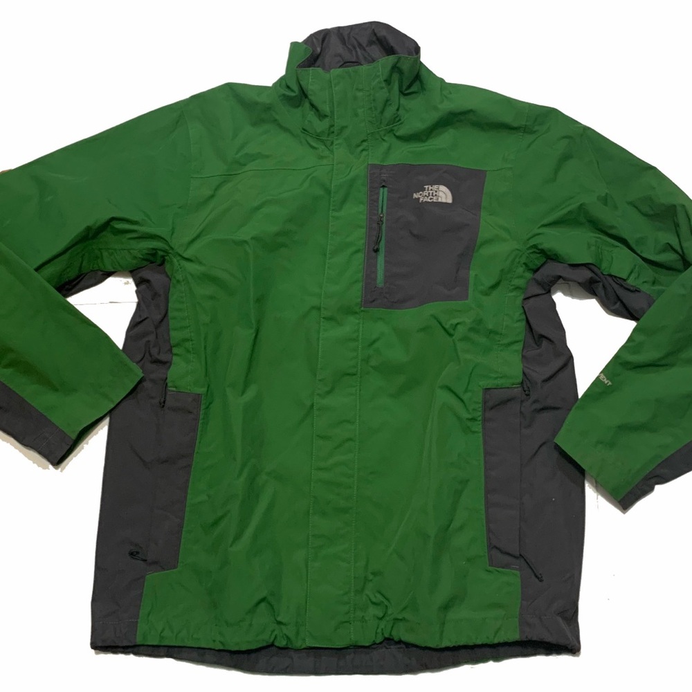 The North Face Men's Green and Gray hyvent jacket